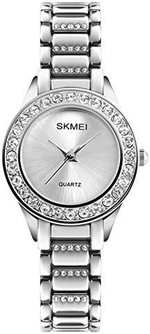 Cheamlion Womens Teens Girls Dual Tone Bling Synthetic Crystal Quartz Watch
