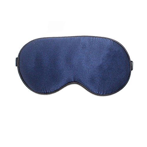 Duckmole Sleep Mask for Men and Women, 100% Silk Eye Masks with Adjustable Strap, Soft Comfortable Relaxing Natural Sleeping Blindfold (Navy Blue)
