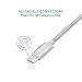 ABTOR USB C Data Sync Cable, USB C to USB 2.0 Male Braided Nylon Charger Cord with Reversible Connector for Macbook Pro 2016, ChromeBook Pixel,LG G5 and More USB-C Devices (3.3ft/1m) (Silver)