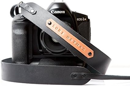 Personalized leather camera strap in black color DSLR camera strap for Canon Nikon Sony Olympus Fuji