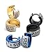 Jstyle Jewelry Stainless Steel Hoop Earrings for Men Women Huggie Earrings Unique Greek Key 3 Pairs Blue
