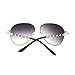 Womens Retro Luxury Fashion Pilot Sunglasses Black Silver