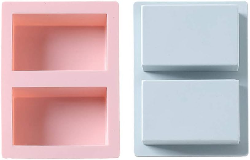 YMYJZ 4 Piece Soap Mould Silicone Soap Mould Rectangular and Square Soap Mould for Chocolate Candy Ice Cube Trays Handmade DIY