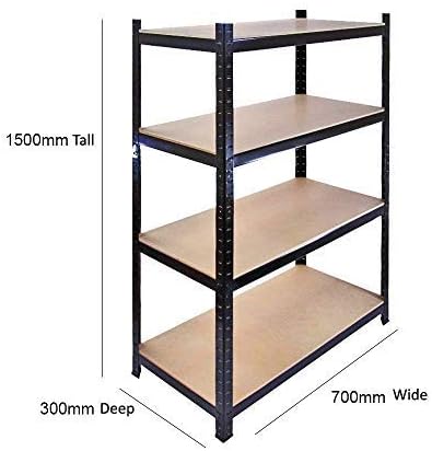 EAZILIFE Workshop Storage Racking Shelves, Black, One Size