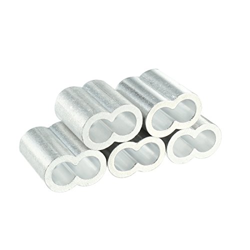 uxcell 10mm 3/8-inch Cable Wire Rope Aluminum Sleeves Clip Crimping Loop 10pcs - Thumbnail 2