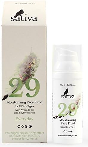 SATIVA #29 Ultra Moisturizing Super-Light Face Cream All Natural Ingredients with Sodium Hyaluronate &amp; D-Panthenol for All Skin Types of All Ages, Vegan &amp; Cruelty-free, Made in Europe 1,67 OZ (50ml)