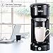 Single Serve Coffee Maker Coffee Brewer Compatible with K-Cup Single Cup Capsule with 6 to 14oz Reservoir, Mini Size, KMC202, Black