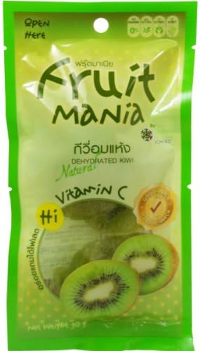 Dehydrated Kiwi Health Snack Natural Fruit High Vitamin C Net Wt 50 G (1.76 Oz.) Fruit Mania Brand X 2 Bags