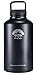 64oz Stainless Steel Growler and Vacuum Insulated Wide Mouth Water Bottle by Pine Sky - 2 Lid Package, Black