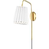 Mitzi HL476101-AGB Demi - 1 Light Plug-in Sconce 20.25 inches Tall and 7.75 inches Wide - Aged Brass