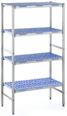 Tournus PLE1092 Commercial Anodized Aluminum Shelving Unit with Four Shelves, 19-87/128" Width x 69" Height, 43" Length