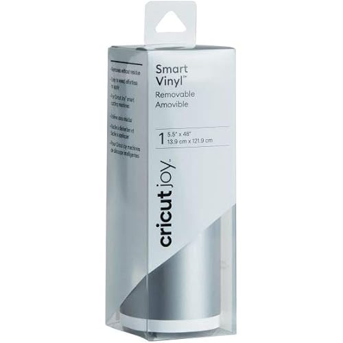Cricut Joy Smart Vinyl - Removable - 5.5" x 48", Adhesive Decal Roll - Silver