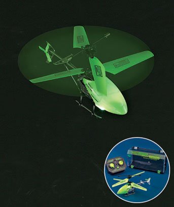 Remote Control Green Glow-In-The-Dark Helicopter Remote Control Green Glow-In-The-Dark Helicopter