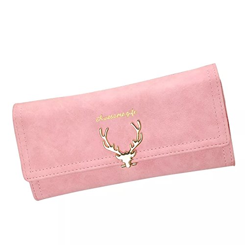 victory royal women's pu pink clutch