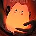ANTEQI Carton Night Light Silicone Remote Timer Cute Cat Lamp Tap Control Lamp for Kids Bedroom Nursery Baby [Wireless Remote Timer, USB Charge, Warm & White Light, 9 Color Breathing]
