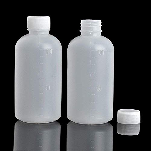 GDGY 20Pcs 100Ml 3.4OZ PE Plastic Empty Small Mouth Graduated Lab Chemical Container Reagent Bottle (100ML20 Pcs) - Thumbnail 6