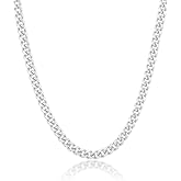 MOLAYES Solid 925 Sterling Silver 3.5/5/7/10mm Cuban Link Curb Chain Necklace for Men Women 925 Sterling Silver Chain 16-30 Inches Made in Italy