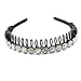 Yeshan Plastic Teeth Comb Headband,Rhinestone and Crystal Hairband Hair Hoop for Lady Girls Women,White