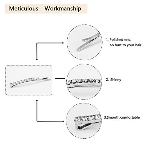 Rhinestone Bobby Pins, Small Crystal Bobby Pins, Bobby Pins Bulk for Lady Women Girls, Hair Clips Pin(24 Pcs) - Thumbnail 4