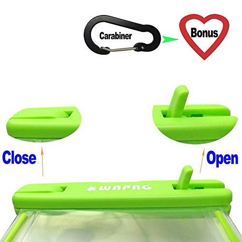 WAPAG Waterproof Phone Pouch, Waterproof Phone Bag Compatible with iPhone 7 6s 6 5 5s Galaxy s9 Huawei, Dirt Snow Dust Proof Cell Phone Case for Beach Swimming Kayaking Boating Skiing (Green1) - Thumbnail 6