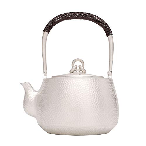 HKRSTSXJ Sterling Silver bollitore a Mano 925 Grande capacità Teiera Lifter teiera d'Argento Tea Set Pot