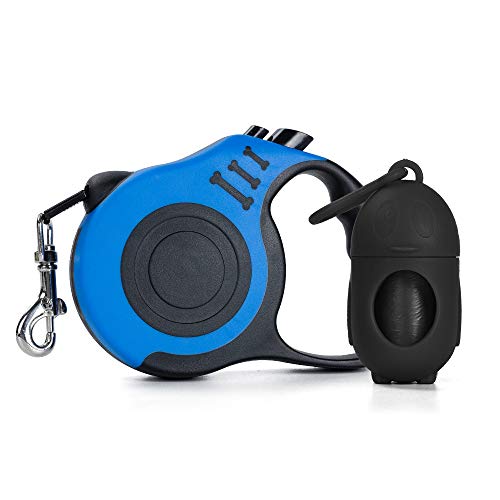 Zrova Retractable Dog Leash – 16.5FT Dog Walking Leash for Dogs, Portable Design with One Button Brake Lock, Comfortable Hand Grip, Dog Waste Dispenser-Strong Nylon Tape, Ribbon Pet Leash
