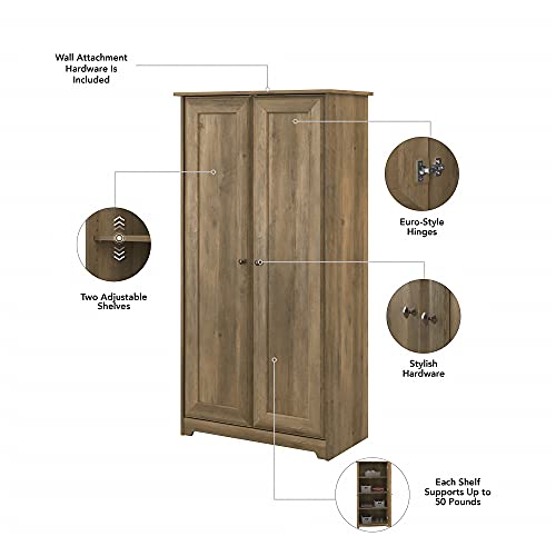 Bush Furniture Cabot Tall Storage with Doors, Reclaimed Pine