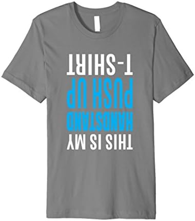 Mens Yoga Tees: Handstand Push Up T-Shirt 2XL Slate