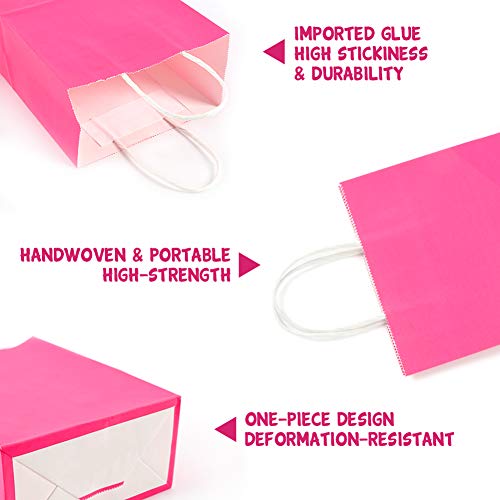 LovesTown Colorful Gift Bags, 18 PCS Colored Paper Bags Rainbow Party Favor Bags Kraft Candy Bags with Handle for Birthday Wedding and Party Celebrations