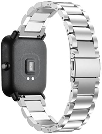 Watch Bands,Diadia Sport Stainless Steel Bracelet Watch Band Strap For Xiaomi Amazfit Bip Youth Watch (Silver)