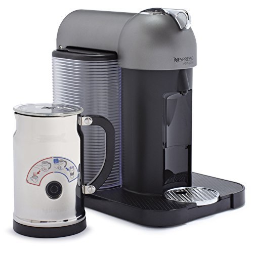 Click Here to See More Images Nespresso VertuoLine with Aeroccino Plus A+GCA1-US-BM-NE, Titan Gray