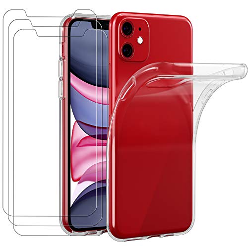 iVoler Custodia Cover per iPhone 11 6.1 Pollici 2019 con 3 Pezzi Pellicola Vetro Temperato, Ultra Sottile Morbido TPU…