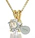 NanoStyle Jewelry 14k Yellow Gold Arabic Necklace Ayatul Kursi Inscribed in 24kt Gold on Clear Crystal, 18