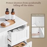 Yaheetech White Bathroom Floor Cabinet with 4 Drawers 1 Door Adjustable Shelf view 4