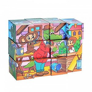Step. Cubes 12 Elements. Art.87341 / 87303 "Cheburashka / 20 Степ. Кубики 12 элем. арт.87341/87303 "Чебурашка /20