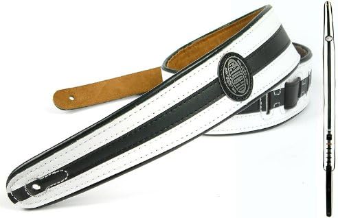 Black/White 'Two Tone Series' Faux Leather Guitar Strap for Electric/Acoustic/Bass Guitar