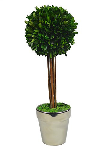 Galt international ball topiary plant with twig stem in metallic …