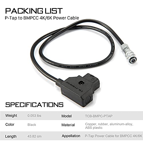 Tilta PTAP to 2-Pin Power Cable Compatible with BMPCC 4K/6K (Power