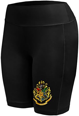 Sysuser Women's Harry Potter Hogwarts Logo Mid Thigh Yoga Workout Legging Shorts