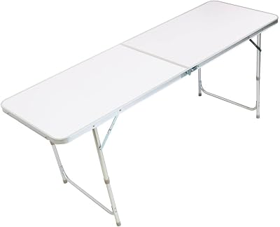 Oypla 6ft Folding Outdoor Work Table Lightweight Aluminium Frame