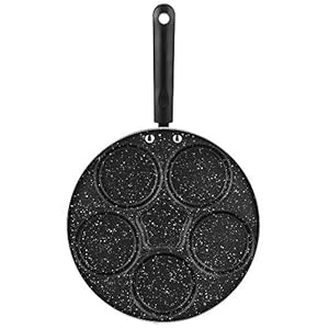 Antiaanbakpan met 5 gaten, aluminiumlegering, pan met handvat, platte bodemplaat, maifan pan voor pizza, hamburgers…