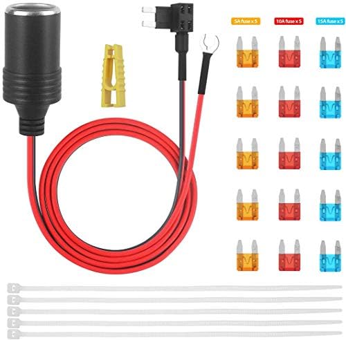where is the fuse for 12v cigarette lighter Jtron Car Cigarette Lighter,Jtron 1set 1m Car Cigarette Lighter Adapter  Add-a-Circuit TAP Adapter Lead 1.0mm Cable with 12V Fuse Holder for  Micro/Mini/Standard ATM APM Blade Fuses (Small) price in UAE