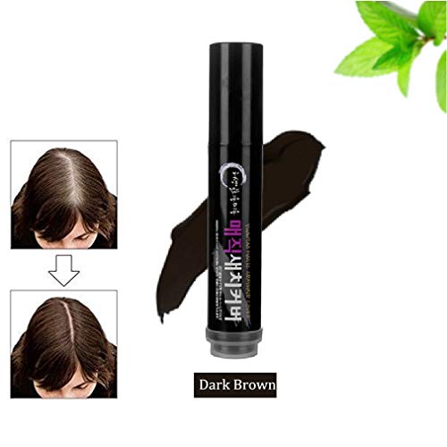 Colorcasa 2019 Natural Herb White Hair Cover Pen White Long-Lasting Black Brown Temporary (Dark Brown)