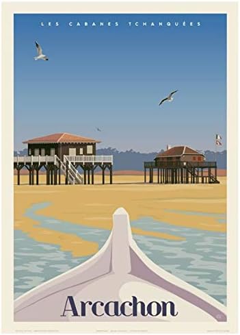 Affiches Pub Retro 50x70cm Bassin D Arcachon Les Cabanes Tchanquees L Ete Amazon Fr Cuisine Maison