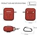 amasing AirPods Case 7 in 1 for Airpods 1&2 Accessories Kits Protective Silicone Cover for Airpod Gen1 2 (Front Led Visible) with 2 Ear Hook /2 Staps/1 Clips Tips Grips/1 Zipper Box Redthumb 2