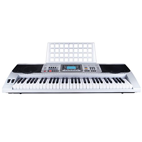 LAGRIMA 61 key Portable Electronic Piano, Include LED Display, USB/Headphones/Microphone Input, Music Stand and Power Supply, Suit for Kids(Over 8 Years Old) Teen Adult