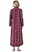 PajamaGram Women's Stewart Plaid Cotton Flannel Nightgown, Red, MED (8-10)