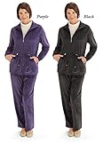 Collections Etc Long Sleeve Women's Velour Jacket And Pant Set