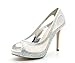 TOETOS BARBARA-58 Women's Wedding Party Open Toe High Heel Rhinestones Elegant Peep Toe Pumps Shoes