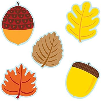 Carson Dellosa - Leaves & Acorns Colorful Cut-Outs, Fall Classroom Décor, 36 Pieces, Assorted Designs